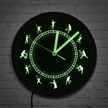 

Badminton Player Badminton Athlete Wall Hanging Neon Wall Clock Shuttlecock Acrylic LED Edge Lit Wall Light Gift For Sport Lover