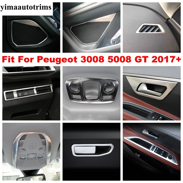 Edelstahl Innen Für Peugeot 3008 5008 GT 2017-2022 Zubehör Fenster Lift  Switch Control Panel Tür Lautsprecher Abdeckung trim