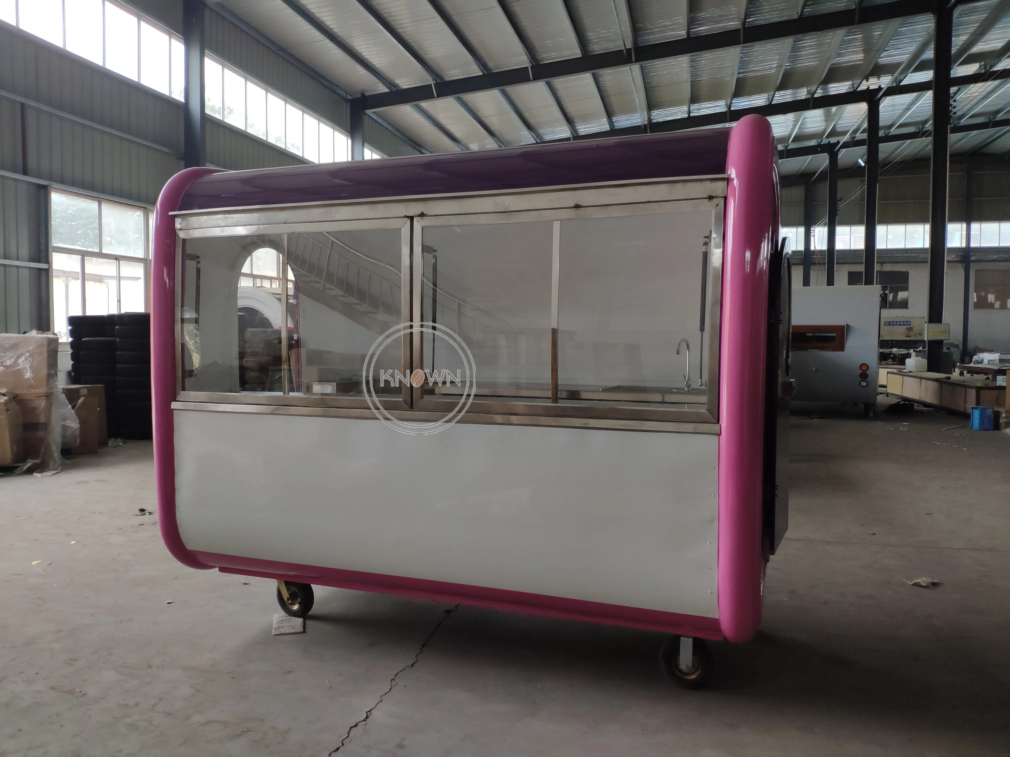 Electric Mobile Food Cart With Soft Serve Machine Food Street Kiosk Bus