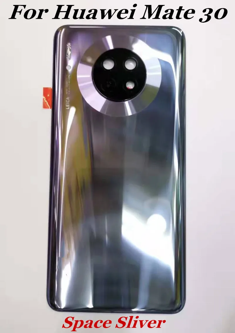 Оригинальное стекло для huawei mate 30 mate 30 задняя крышка корпуса с камерой Лен чехол батареи с логотипом Замена - Цвет: Space sliver