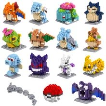 Blocs de construction pokémon, figurines de poche en granulés, Pikachu Poké, mini modèle diamant, jouet de collection pour enfants