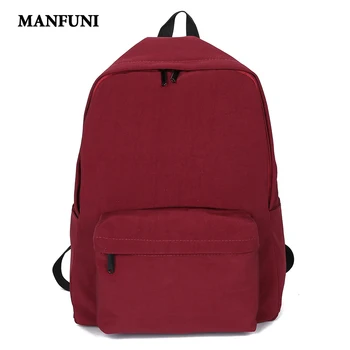 

2020 Casual Solid Color Red Women Backpack Waterproof Nylon Teenage Girl School Bag Large Capacity Laptop Bag Backpack Mochilas
