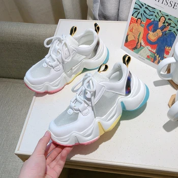 

2020 Women Designer Sneakers Women Basket Femme Casual Sport Shoes Woman Espadrilles Air Mesh Platform Sneaker Vulcanized Shoes