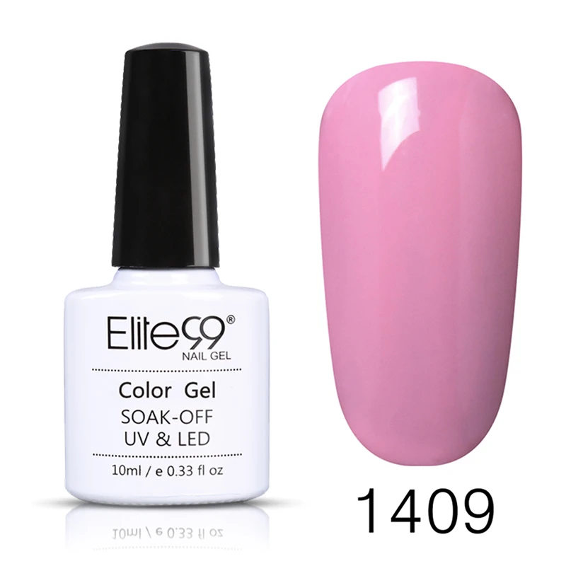 Elite99 Гель-лак 59 цветов, долговечный УФ-лак для ногтей, Гель-лак для ногтей, нужен светильник, 10 мл, блеск, чистый, Полупостоянный, Esmalte - Цвет: 1409