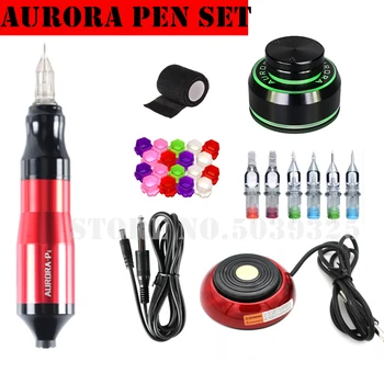 

Professional Tattoo Machine Rotating Pen Suit Kit Tattoo Pen Magician Power Foot Pedal Tattoo Supply Free Delivery