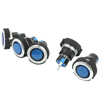 5 Pcs 12V 2-контактный пайки синий индикатор сигнала светильник контрольная лампа 22 мм