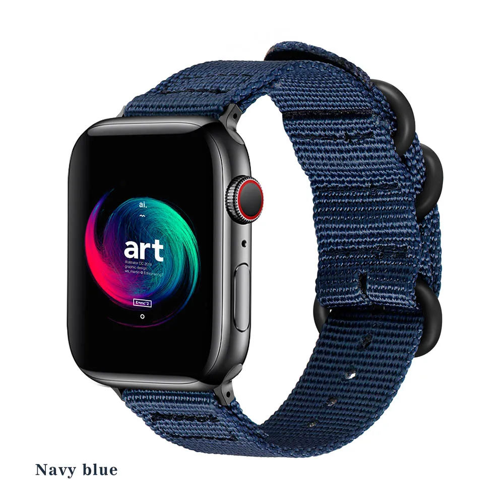 Blue Горячая Распродажа нейлоновый ремешок для часов Apple Watch серии 5 4 3 21 спортивный браслет Аксессуары 42 мм 38 мм 40 мм 44 мм ремешок для iwatch - Цвет ремешка: Blue