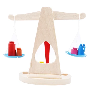 

Baby Toy , Wooden Balance Beam Weighing Scale Toy, Montessori Sensorial Early Childhood Education Preschool Training Great Gift