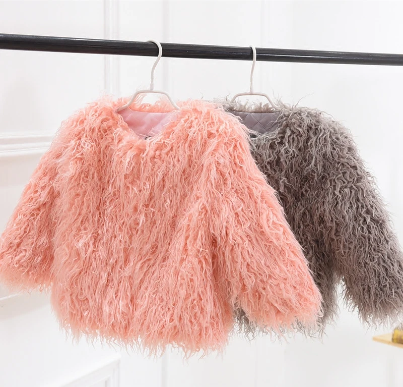 

2019 Autumn Kids Fur Jackets for Girls Parkas Waterfall Baby Girls Faux Fur Coat Princess Girl Fur Coat Children Outerwear 2-10Y