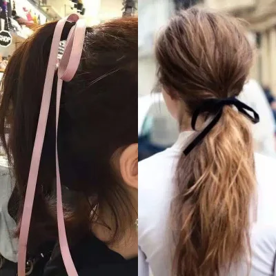 1 шт. Женская бархатная резинка для волос с бантом |