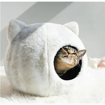 

Winter Cat House Cat Bed Warm Plush Soft Pet Cushion Kennel For Small Dogs Cats Kitten Puppy Mat