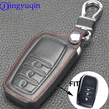 

jingyuqin 2018 new styling car key cover case holder leather For Toyota Highlander Reiz Corolla Camry Levin