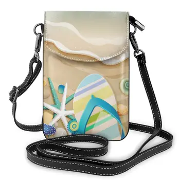 

Beach Starfish Shell And Flip Flops Fashion Card Holder Wallet 2020 New Female Wallets Women Zipper Strap Coin Purse