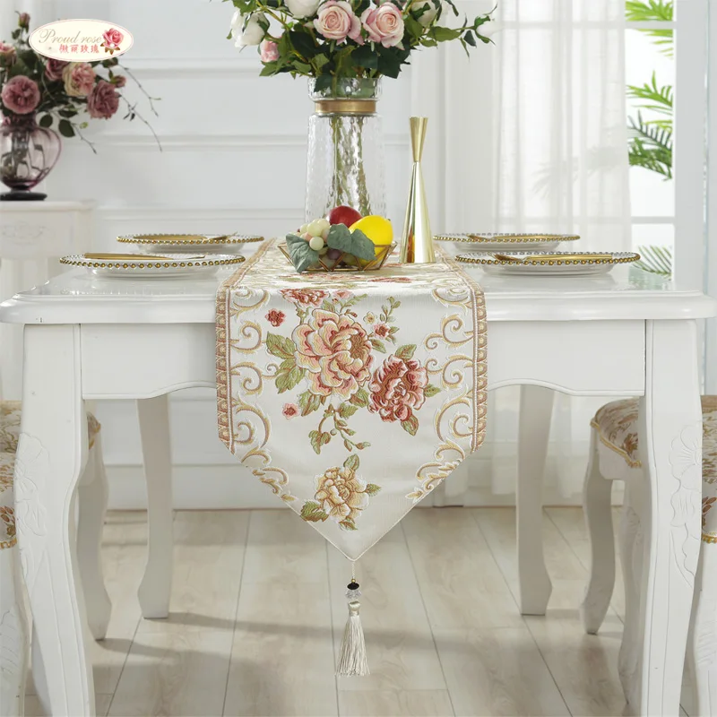 

Prode Rose Pastoral Style American Luxury Modern TV Cabinet Fabric Simple Chinese Table Cloth Coffee Table Flag Bed Flag
