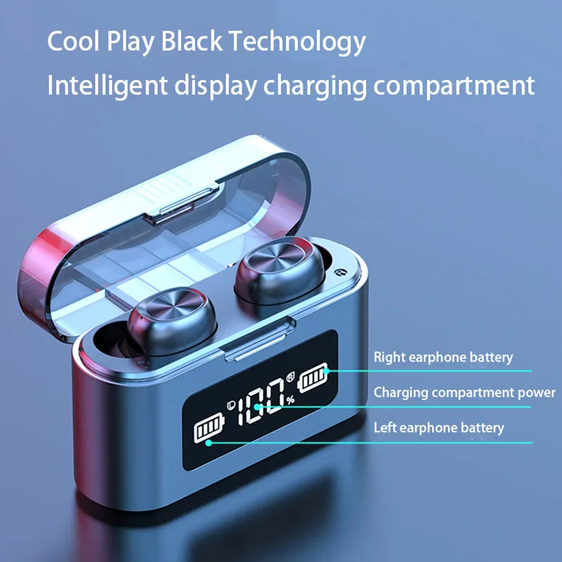 B27 TWS Wireless Bluetooth headsets Earbuds With Microphone Headsets stand by LED display 2200mAh Charging Box | Электроника