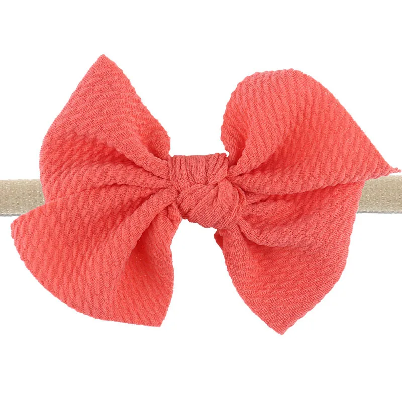36pc/lot New Girls 4” Texture Fabric Hair Bow Headbands,Kids Hair Bows Elastic Hair Bands Nylon Headband Kids Hair Accessories