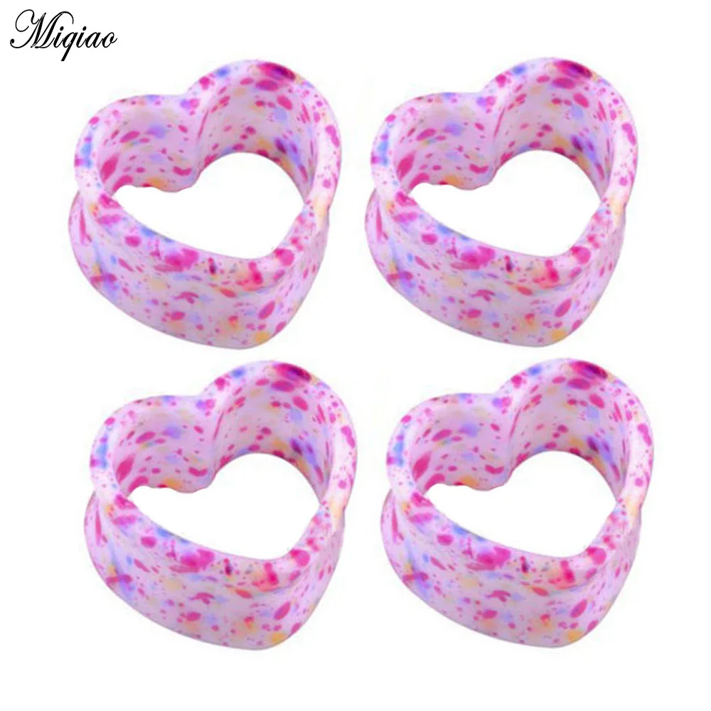 

Miqiao 2 Pcs Body Piercing Alternative Jewelry Acrylic Love Spray Point Auricle Ear Extension Plugs and Tunnels Earrings