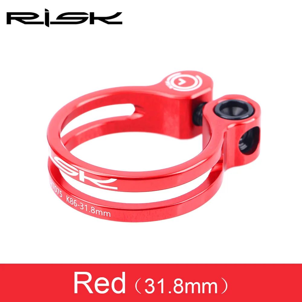 31 8mm RED Риск MTB дорожный зажим для сидения велосипеда с алюминиевым корпусом+ титановый винт горный велосипед блокированный сиденье бумажный тубус зажим 31,8/34,9 мм - Цвет: 31 8mm RED