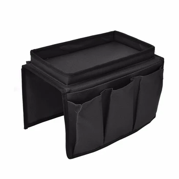 

Practical 4 Pockets Sofa Arm Storage Bag Chair Couch Mobile Phones azine Storage Bags Tray Home Holder Organizer Black