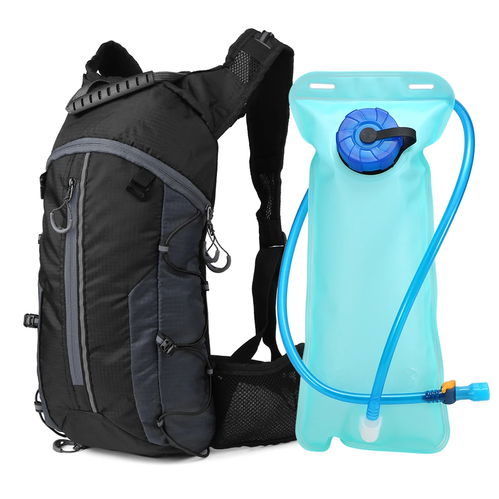 black with water bag Lixada 10L Водонепроницаемая велосипедная сумка, велосипедный рюкзак, дышащий, ультралегкий, велосипедная сумка для воды, альпинистский, велосипедный гидратационный рюкзак - Цвет: black with water bag