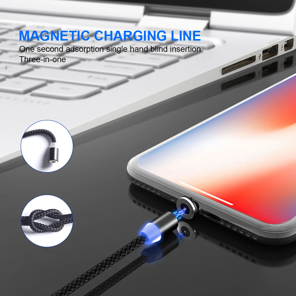 Магнитный usb кабель для быстрой зарядки Type C зарядный Micro USB Android мобильный телефон
