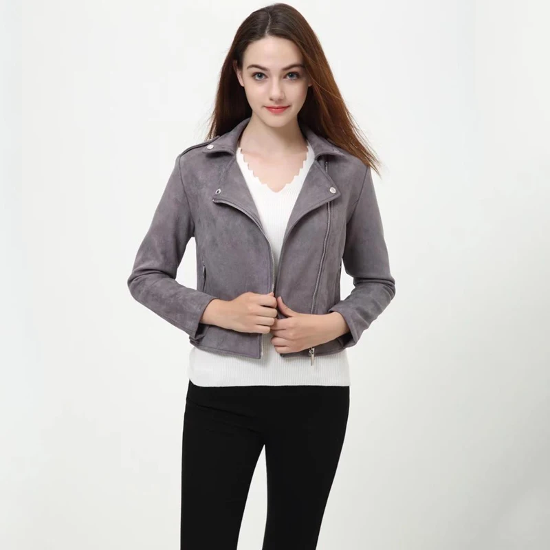 Женская замшевая куртка TMODA253 из искусственной кожи на осень и зиму женская