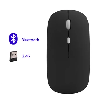 

2PCS Bluetooth + 2.4G Wireless Dual Mode Mouse 2 in 1 Computer Game Mouse Ultra-thin Ergonomic USB Optical Mice For TV PC Laptop