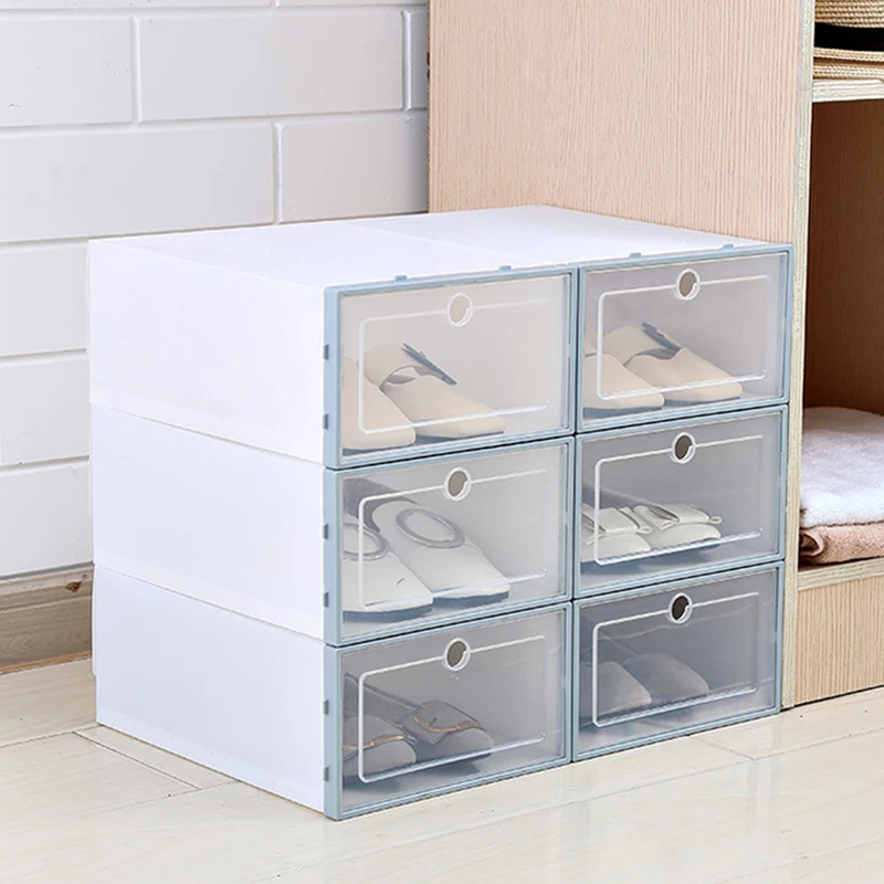 

3pcs Shoe Organizer Drawer Transparent Plastic Shoe Storage Box Rectangle PP Thickened Shoes Organizer Drawer Shoe Boxes