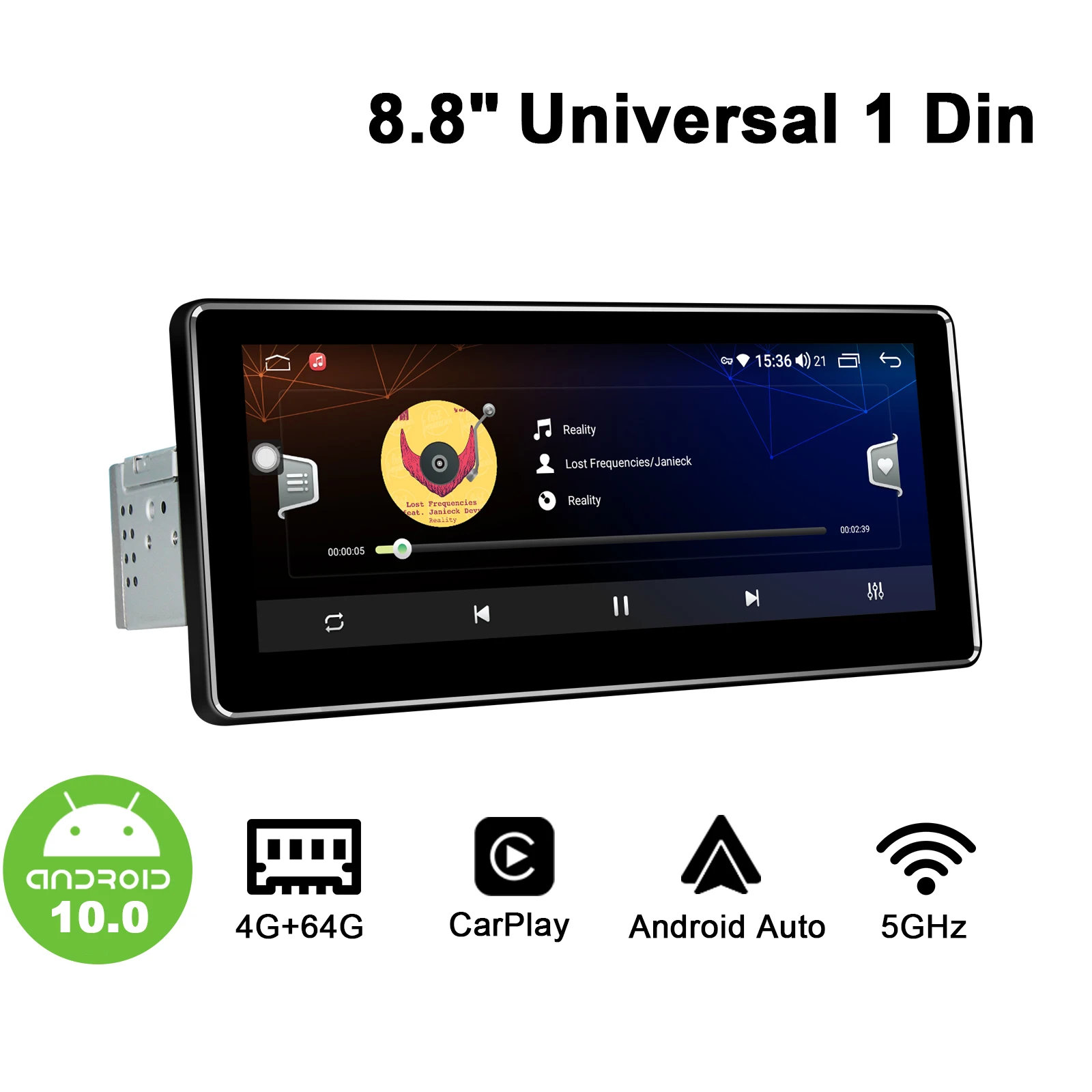 Android 10.0 Car 1din 8.8"ips Octa C Ore1280*480 Rds Fm Support Carplay&android Auto&4g Universal Multimedia Video Player - Multimedia AliExpress