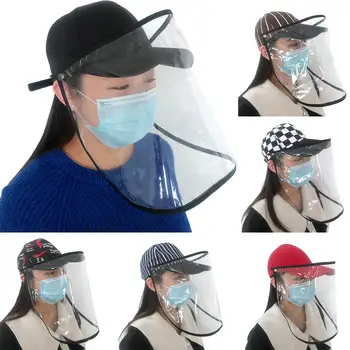 

Unisex Detachable Anti-Spitting Dustproof Protective Clear Mask Baseball Cap Hat
