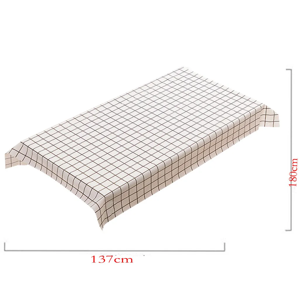 Table Cloth Linen Tablecloth For Kitchen Decorative Dining Table Cover Refreshing Plaid leaf waterproof table cloth Linen2020