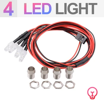 

4PCS RC LED Night Light HSP Redcat 5mm LED Light Kit for RC4WD Tamiya RC Model Drift Crawler Car Traxxas Axial SCX10 D90