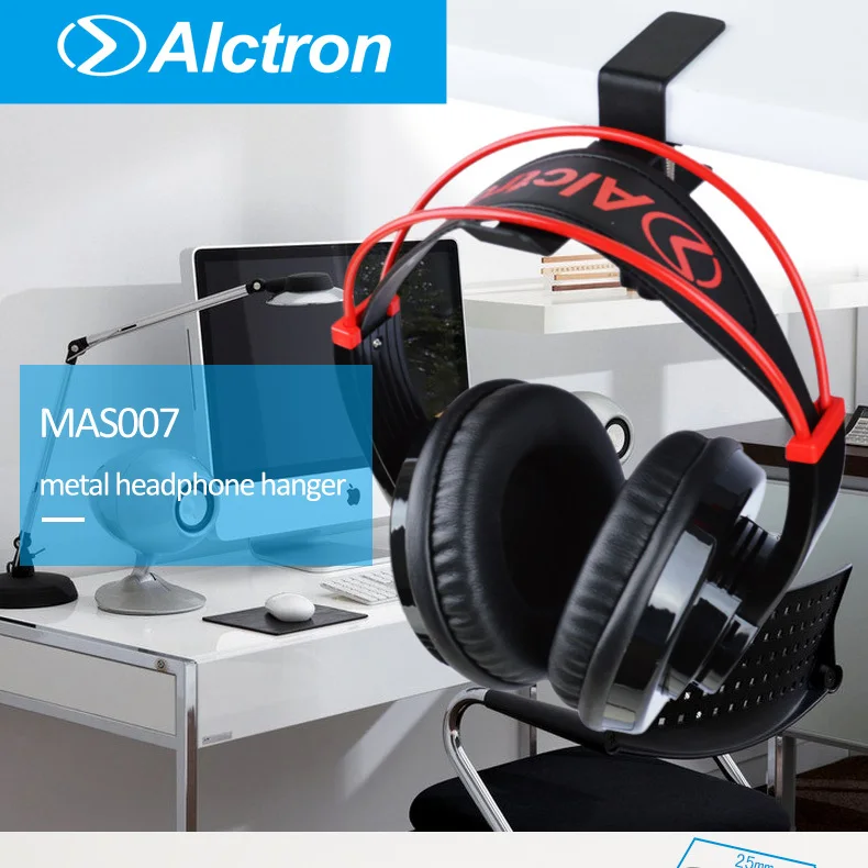Alctron MAS007 Headphone Hanger For Studio Microphone Earphone Stannds Metal Headphone Holder Hook Hanger Desk Mount Stand