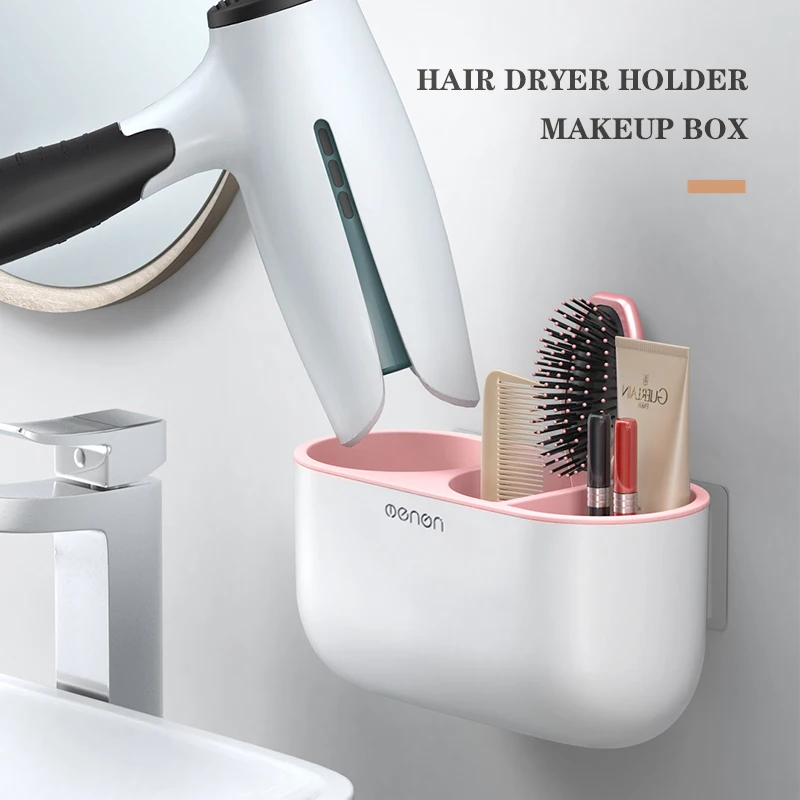 

Punch-free Hair Dryer Holder Blower Makeup Rack ToothbrushToilet Bathroom Storage Wall Shelf Holder Accessories For Cosmetics
