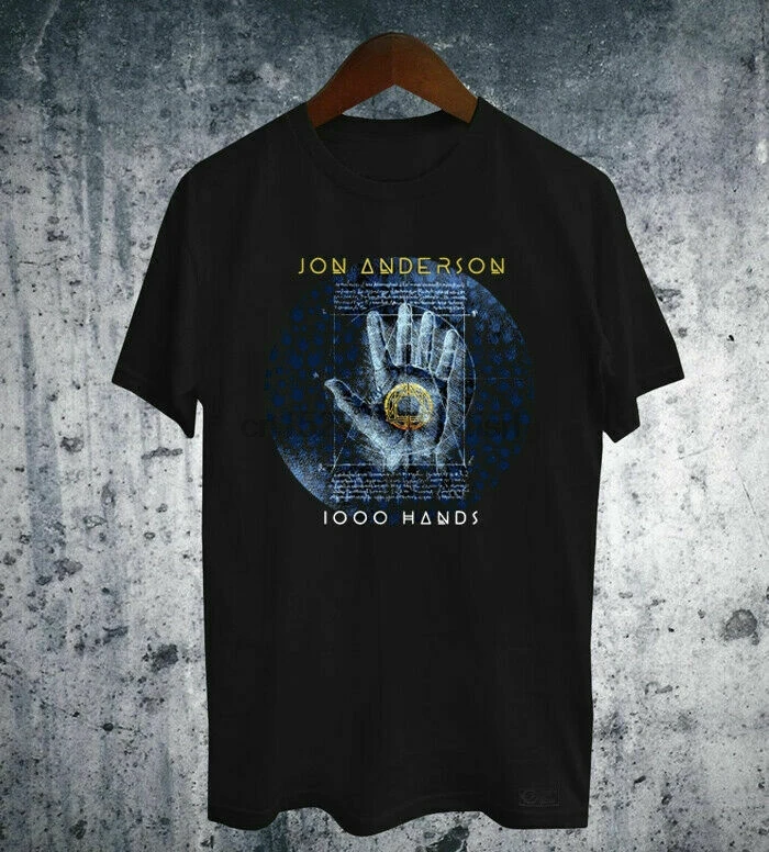 Jon Anderson 1000 Hands Tour классическая черная футболка Все Размеры s-2XL | Мужская одежда