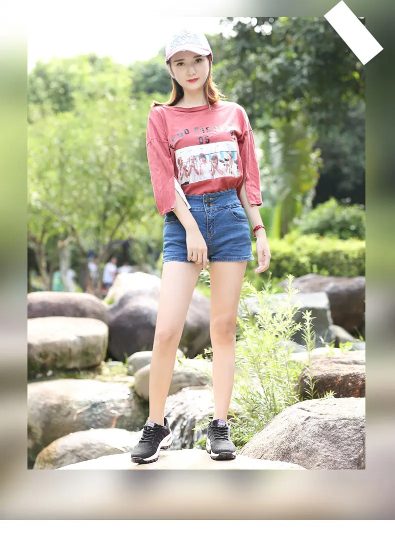 Walking Shoes 2021 New Women Breathable Casual Shoes Outdoor Light Weight Frenulum Casual Walking Platform Ladies Sneakers Black