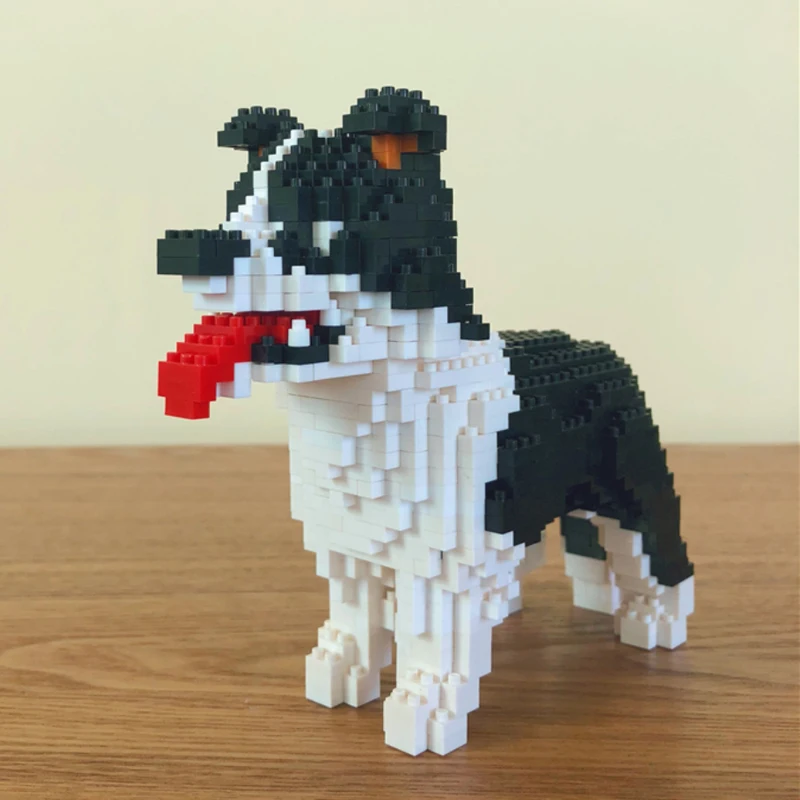BS 6618 4 бордюр колли собака черный животное 3D модель 950 шт. DIY Мини Алмазные блоки