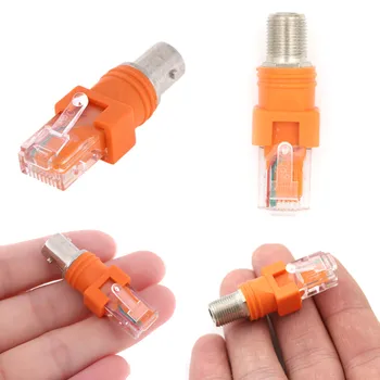

RF Female To RJ45 Male Coaxial Barrel Coupler Adapter Coax Adapter, RJ45 To RF Connector BNC F-Type Connector