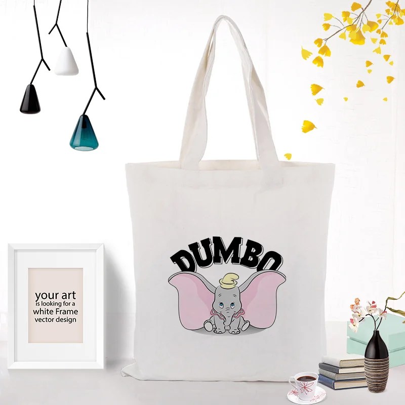 XFXB038 Холщовая Сумка-тоут Dumbo Сумочка с пользовательским принтом логотип DIY хозяйственная сумка экологическая многоразовая утилизация ежедневного использования - Цвет: XFXB038