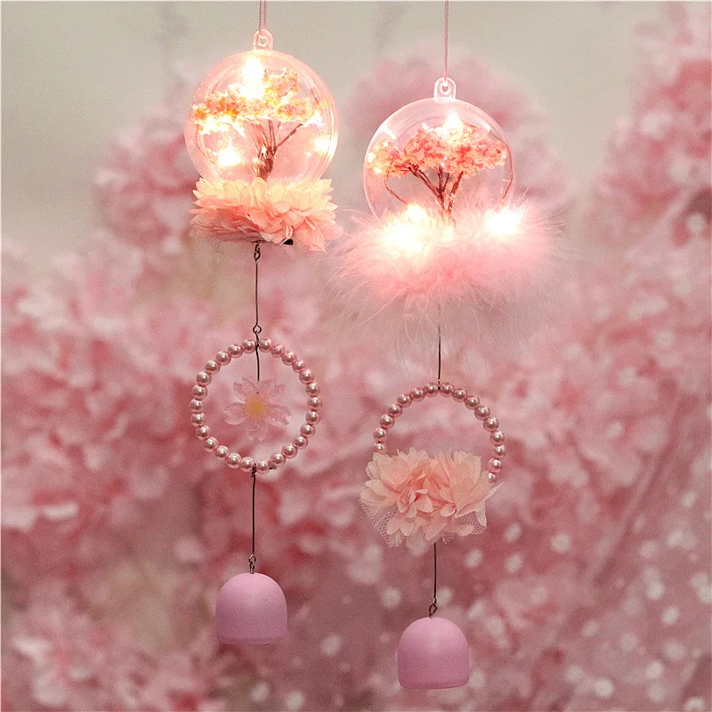 LED Night Light Sakura Flowers Ball Wind Chime Decoration For Girl Kid Birthday Christmas Valentine'S Day Wedding Party Gift D30