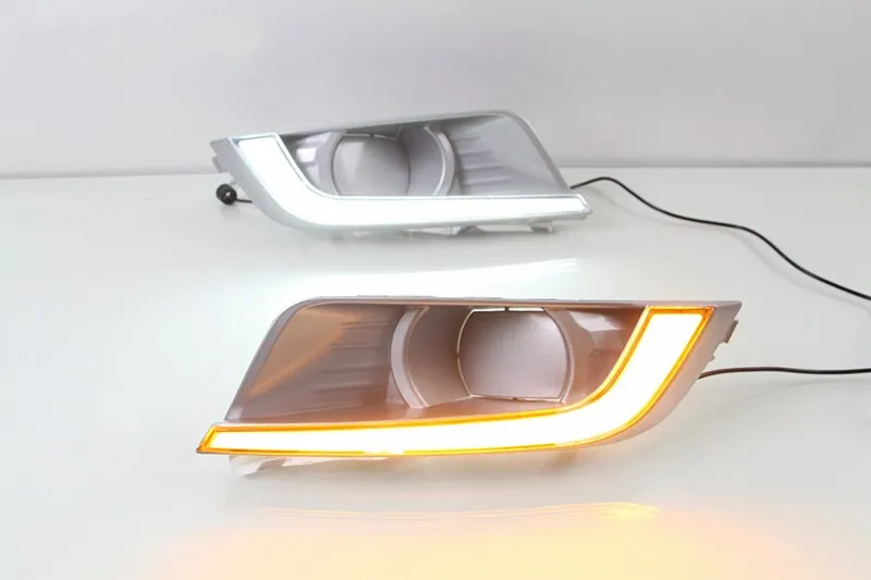  eOsuns led drl daytime running light for ford ranger 2015-18 with dim control yellow turn signal wi - 32812582145