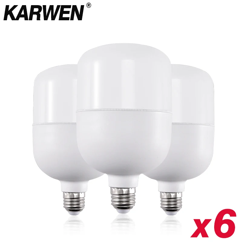 6pcs/Lot LED Bulb E27 5W 10W 15W 20W 30W No Flicker 220V Energy Saving Lamp Light Lampada Spotlight Table Lamps | Лампы и освещение