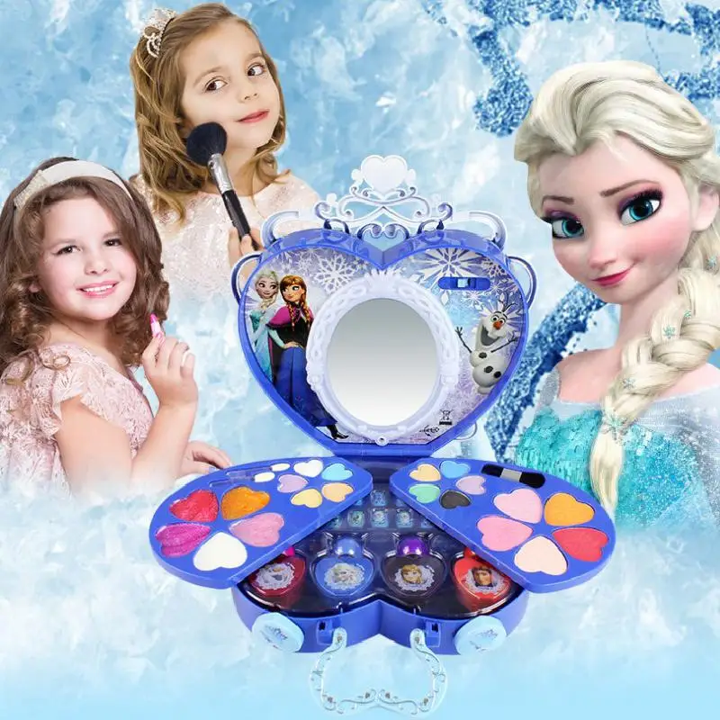

Disney Princess Kids Professional Portable Cosmetics Case Baby Pretend Play Beauty Fashion Children Makeup Toy Games For Girls