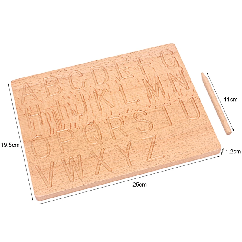 Montessori English Aphabet Uppercase & Lowercase Letters Board Digitals Number 0-9 Writing Training Toys for Students Preschool 6