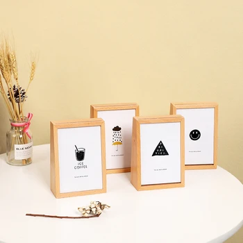 

1pc Simple Solid Wood Photo Frame Music Box Piggy Bank Desktop Display Children's Picture Frame Painting Frame Multi Decor Gift