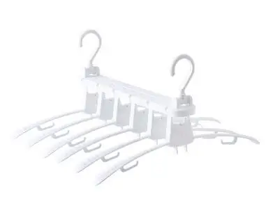 Children's adult dual-use folding hangers 4 expandable magic drying racks Multi-purpose drying racks Home clothes storage - Цвет: white