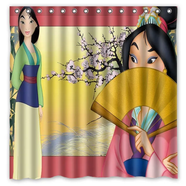 2 Mulan занавеска для душа, водостойкая полиэфирная ткань, занавеска для ванной, Прямая поставка, декор для ванной комнаты, 180*180 см - Цвет: 2