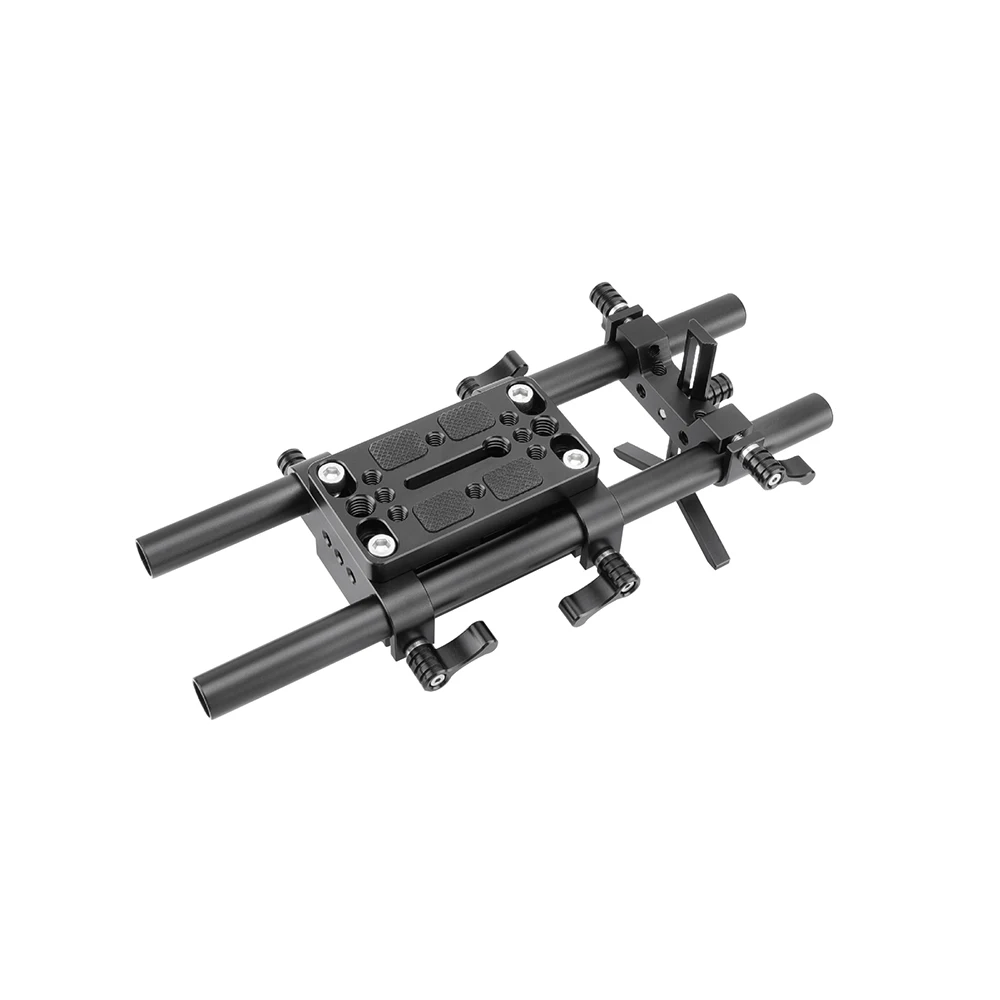 KIMRIG Camera Mounting Plate Pro DSLR Shoulder Mount Support Rig Tripod Mount Plate With Lens Support 15mm Rods For Dslr Cameras camera tripod plate camera mount plate camera base plate