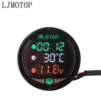 

Hot Motorcycle Voltmeter Clock Thermometer Digital Display Meter Sensor For YAMAHA XT250 TRICKER DT230 DT 125 230 LANZA KAWASAKI