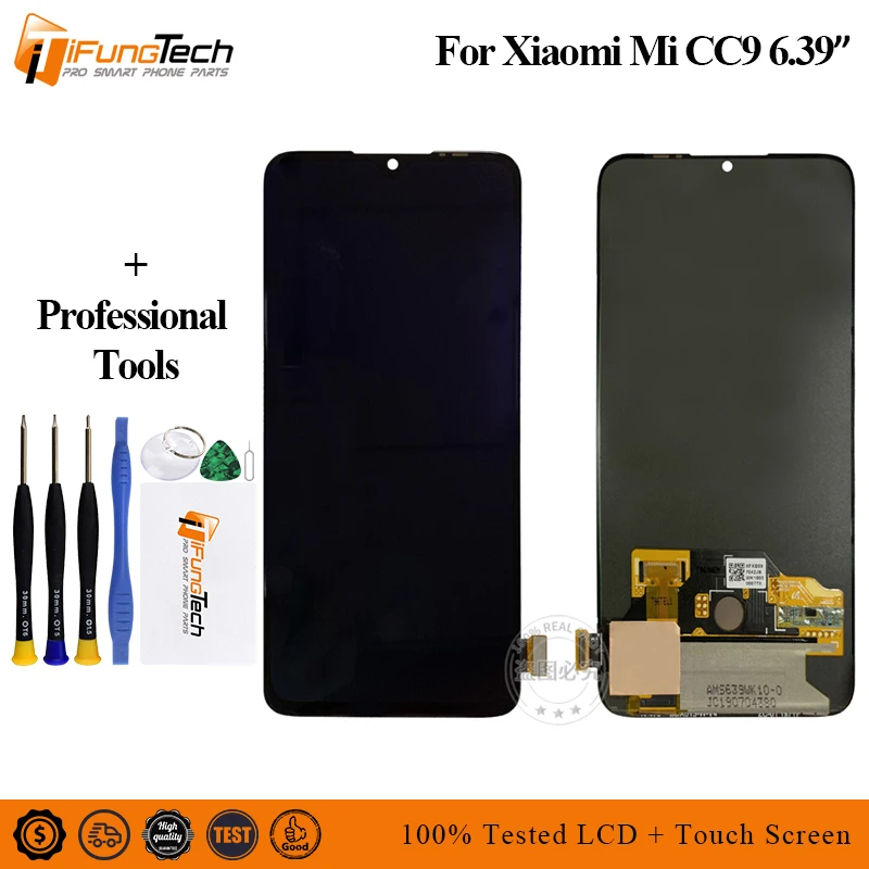 

Super AMOLED For Xiaomi Mi CC9 LCD Display Touch Screen Digitizer Assembly Replacements Parts For Mi CC9 LCD 6.39''